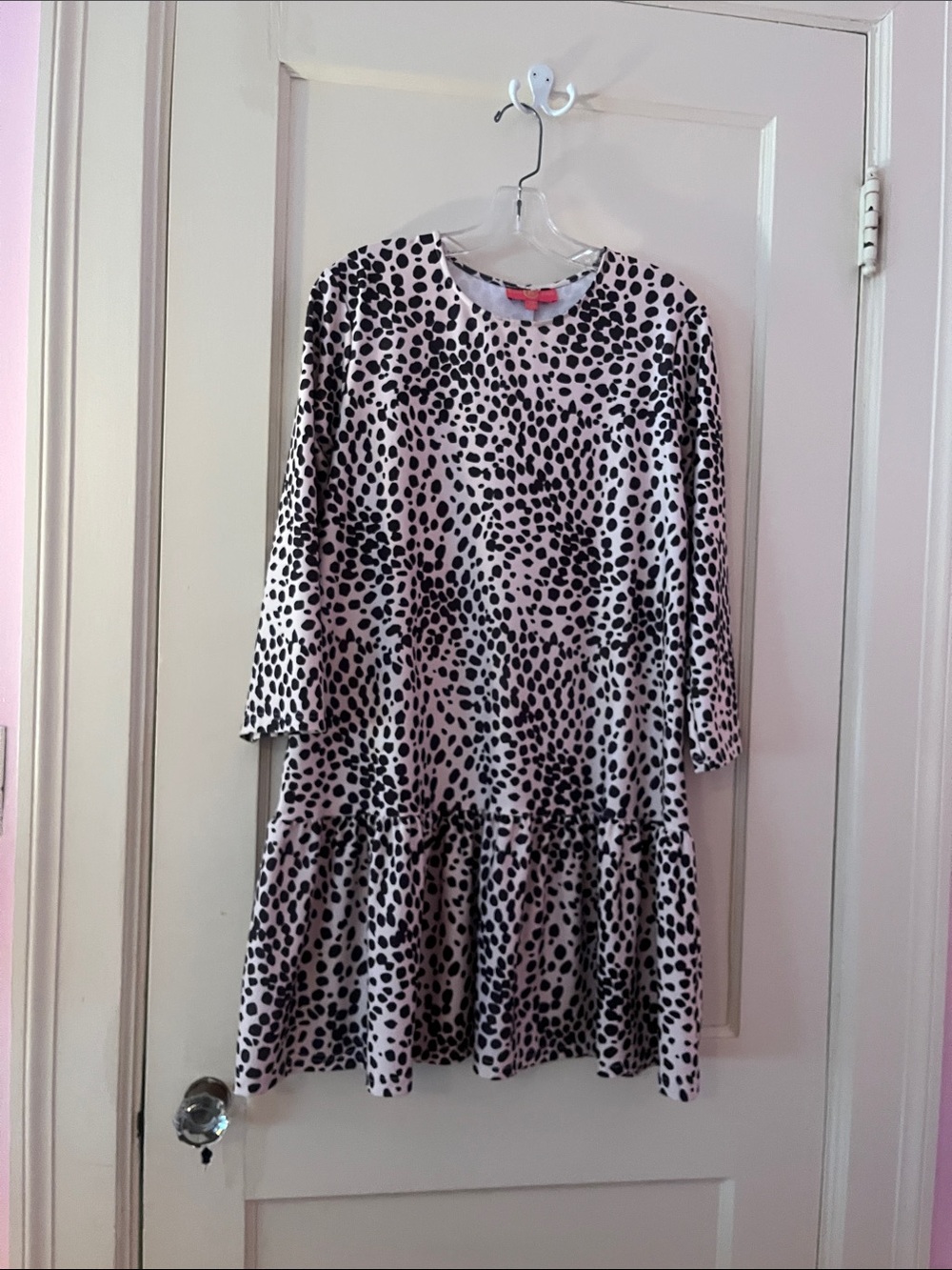 Kaeli Smith Long Sleeved Pink Dtess with Black Spots
